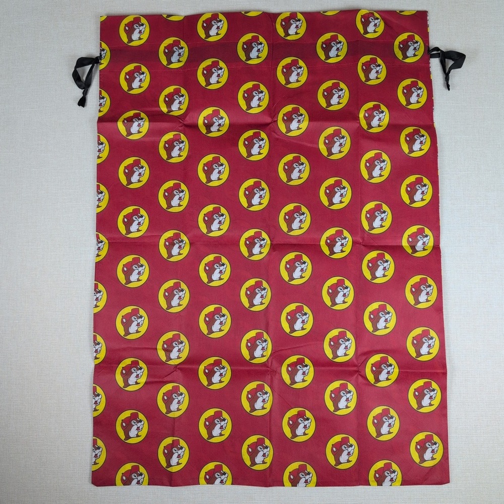 Buc-ee's Logo Drawstring Storage Gift Bag Large Red Beaver Print 29 x 41